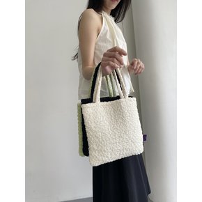 Padded crease mini bag_ cream/ black