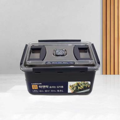 락앤락 숨쉬는김치통 9.5L HPL874BDG_손잡이 직사각 단일속성 밀폐용기