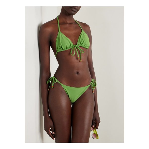 스타우드 리도 비즈 장식 골지 트라이앵글 비키니 탑 그린 46376663162863389