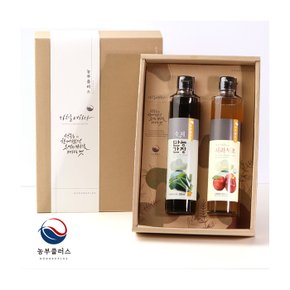 만능 다시마간장 사과식초 300ml 2병 선물세트 [ 농부플러스 ]