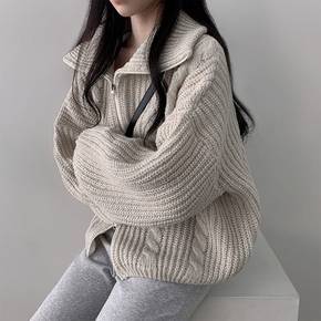/ 티크 루즈핏 투웨이 니트 집업 가디건 (5color)
