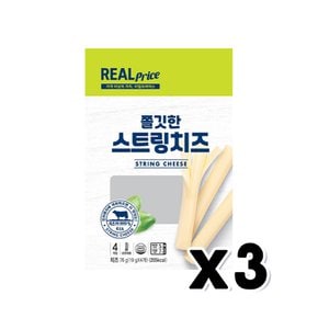 리얼 쫄깃한 스트링치즈 4입 76g x 3개