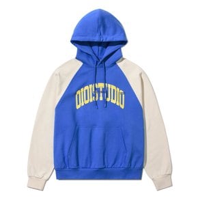 CURVED LOGO RAGLAN HOODIE_BLUE