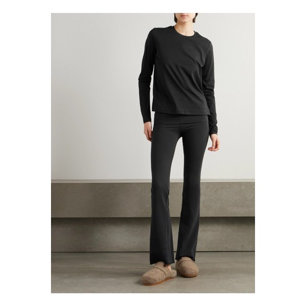 스킴스 스트레치 코튼 저지 폴드오버 팬츠 수트 블랙 1647597359672795