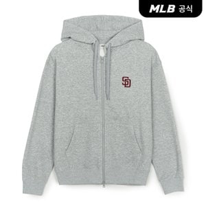 MLB [코리아공식] 바시티 등판 레터링 기모 후드집업 SD (Melange Grey)