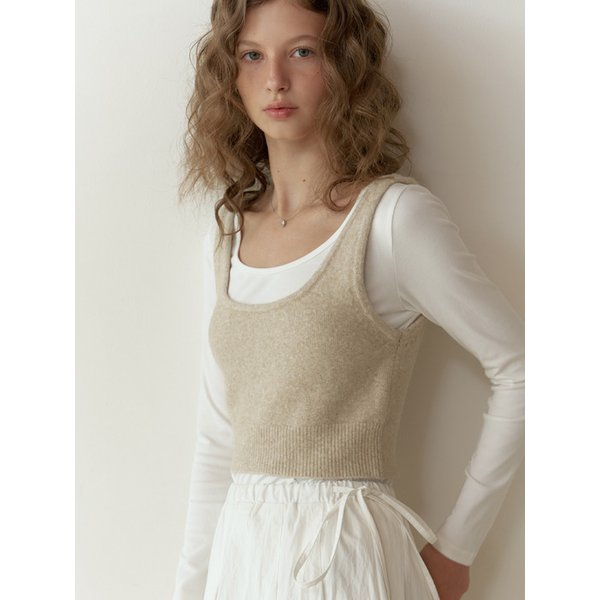 [리퍼브] Peche knit vest (beige)