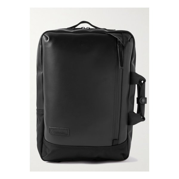 마스터피스 슬릭 로고 아플리케 코듀라® 발리스틱 가죽 백팩 1647597315158589