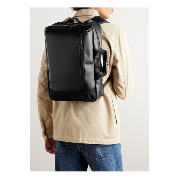 마스터피스 슬릭 로고 아플리케 코듀라® 발리스틱 가죽 백팩 1647597315158589