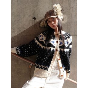 [단독]Heidi Alpaca Nordic Cardigan   (Black)