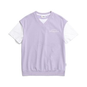 K232UTS320 레이어드 반팔 LAVENDER