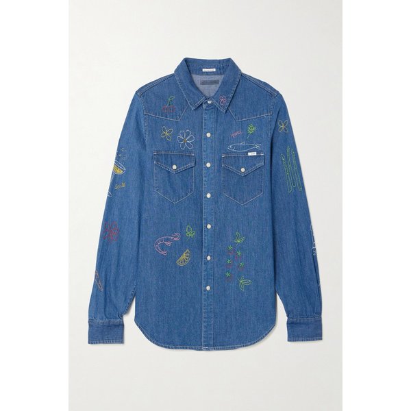 올 마이 아이즈 자수 데님 셔츠 46376663163055624