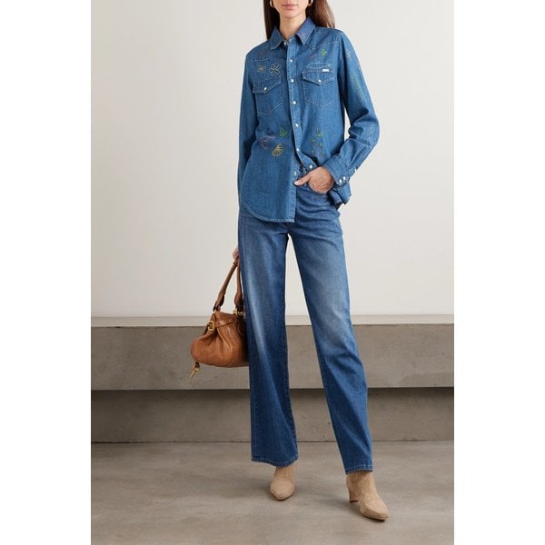 올 마이 아이즈 자수 데님 셔츠 46376663163055624