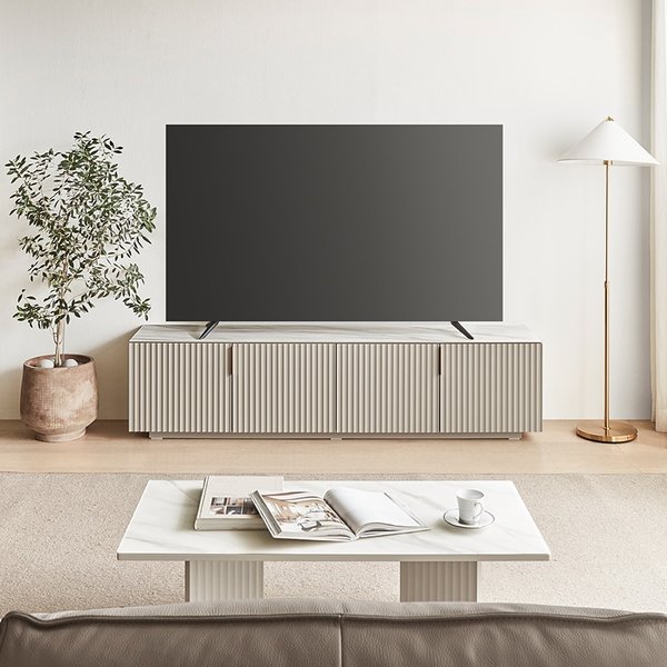 뉴리네아 사틴유리 마블 거실장 2050 (컬러 택1)