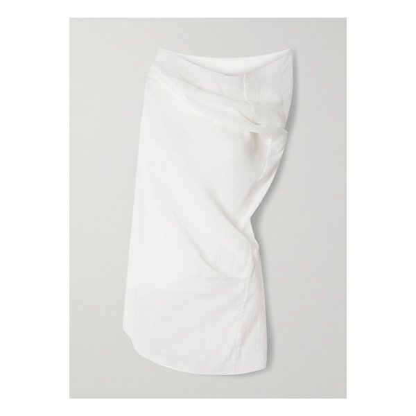 아리아 비대칭 실크 거즈 탑 화이트 1647597335461272