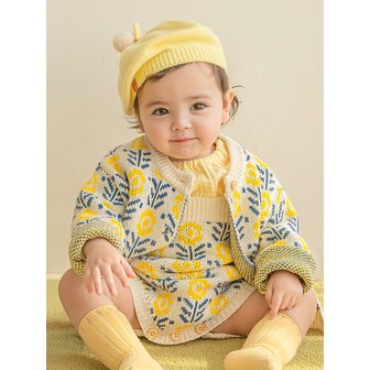 베이비블리 D26101 플로럴 니트 가디건