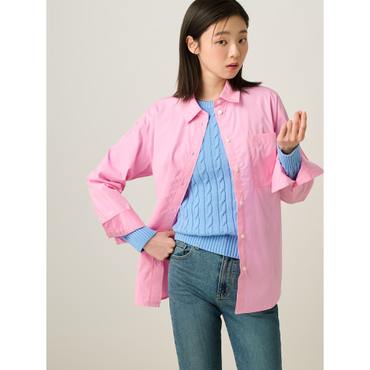 빈폴레이디스 포플린 솔리드 오버핏 셔츠  라이트핑크 (BF5264C01Y)