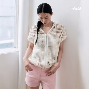 [최초가69900원]코튼100% 크로셰 후드 집업