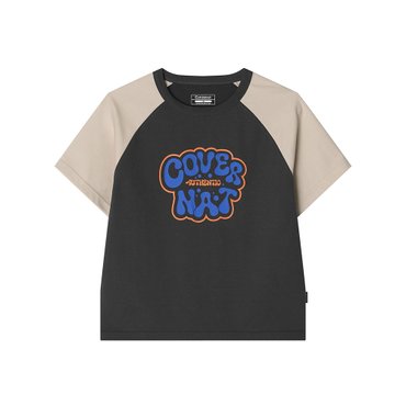 커버낫 키즈 BURBLE 로고 라글란 반팔티셔츠 차콜 CK2502ST31CH