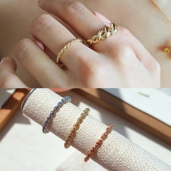 [옷자락] 여자 데일리 가성비 트위스트 로프 반지