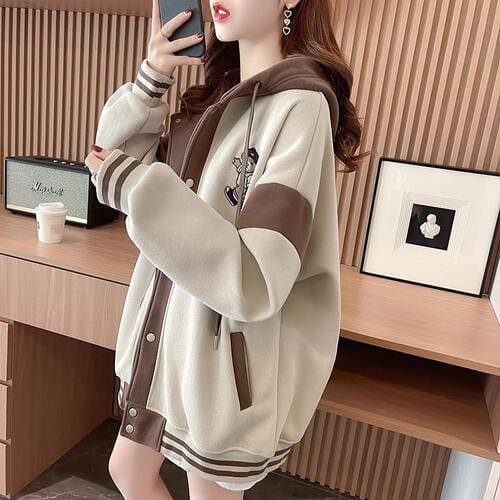 웬디 / 얇은 가을 곰돌이 후드 자켓 CT12721