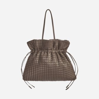 KWANI Square Embossed Bag Big Tote Mocha Brown