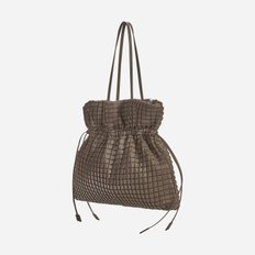 Square Embossed Bag Big Tote Mocha Brown