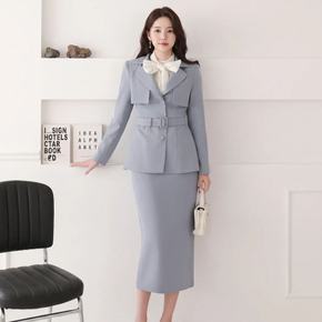 / H라인 롱 스커트 세련된 봄 가을 정장 치마 데일리 오피스룩