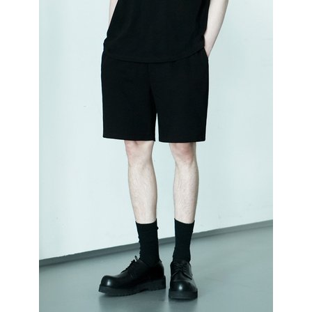 와르 포 맨 DM1015 BASIC SWEAT HALF PANTS_BLACK