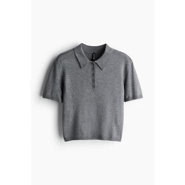 H&M 에이치엔엠 파인니트 폴로 셔츠 1226254001 GRIS JASPEADO