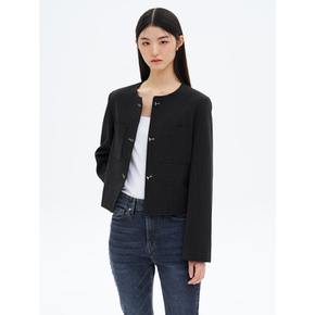체크 라운드넥 버클 자켓  애쉬 (325211LY74)