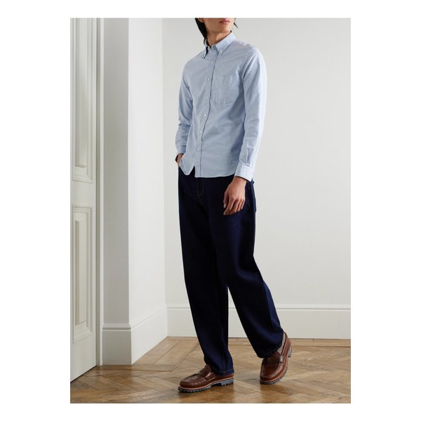 빔스 버튼다운 칼라 코튼 옥스포드 셔츠 블루 1647597340425695