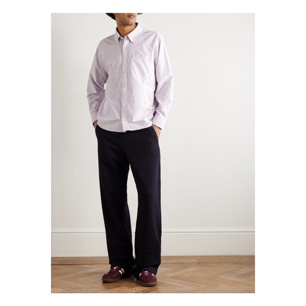 코리더 스트라이프 코튼 옥스포드 셔츠 퍼플 46376663162917575