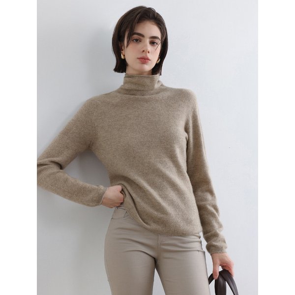 퓨어 캐시미어 100% 하이넥 니트_4colors