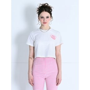 MAKTO HEART PRINT CROPPED T-SHIRT PINK MBCSTO020PK