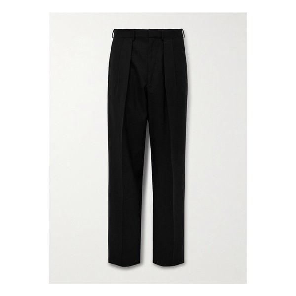 스트레이트 플리츠 울 크레이프 수트 팬츠 블랙 46376663162903394