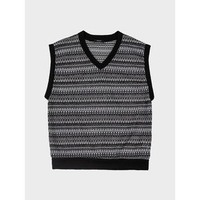 Nordic Knit Vest (Black)