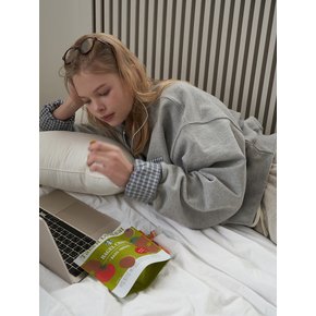 (w) 홀리데이 체크 배색 인앤아웃 스웻셔츠