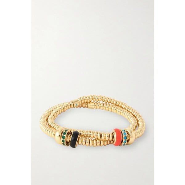 록산느 애슐린 골드톤 비즈 코듀로이 팔찌 세트 46376663162972436