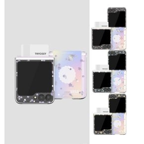갤럭시 Z플립 5 4 3 제트플립 핸드폰 케이스 정품 TRY 플라워 가든 클리어 카드수납 하드케이스