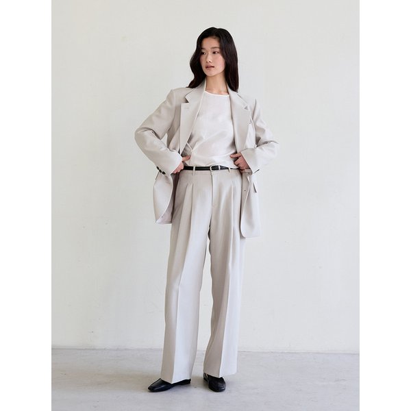 Classic Pintuck Slacks (Beige)