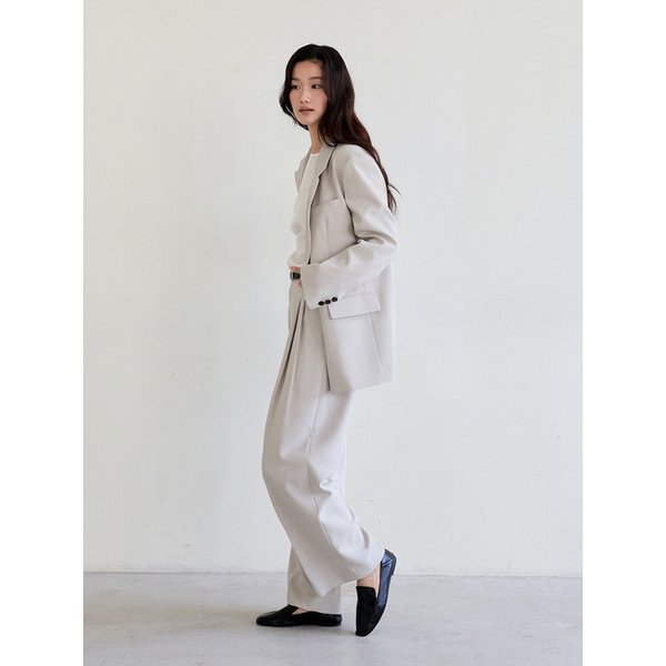 Classic Pintuck Slacks (Beige)