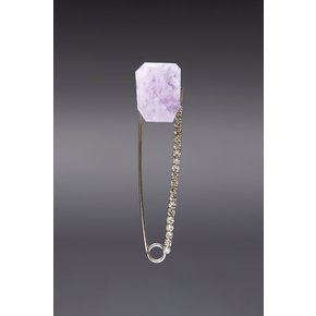 Amethyst Safety Pin Brooch