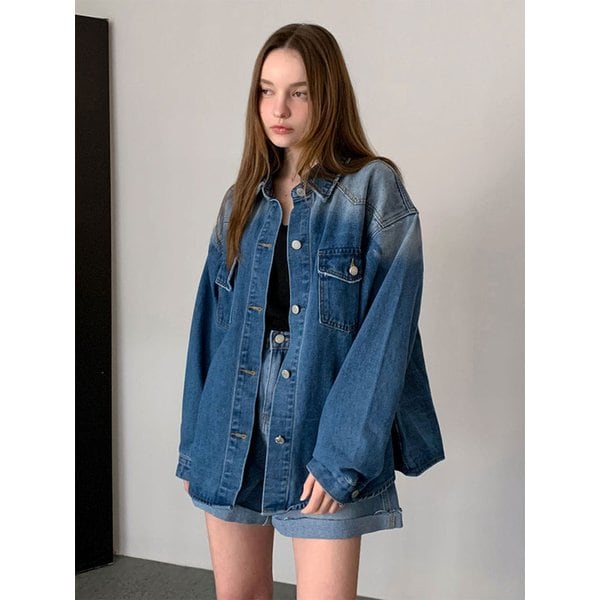 Oversized-fit Western Denim Shirt (2colors) - VSHIRT_018