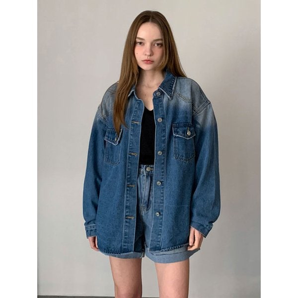 Oversized-fit Western Denim Shirt (2colors) - VSHIRT_018