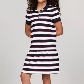 걸즈 Stripe Polo 반팔드레스 White Navy