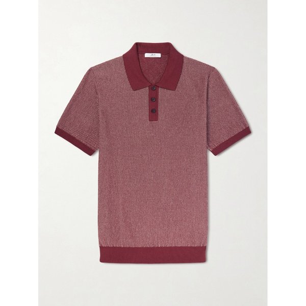 미스터 피 허니콤 니트 실크 코튼 블렌드 폴로 셔츠 46376663163016832