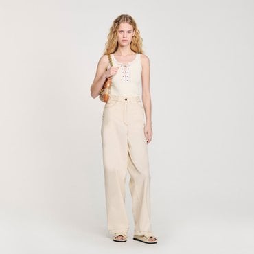 산드로 [25SS 시즌오프 30%] 레이스업 탱크 탑 SF25S3FRR0691