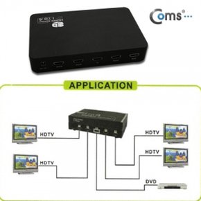Coms HDMI 분배기 4대1 제품 영상 동시 출력 HDMI 1.3 규격 지원