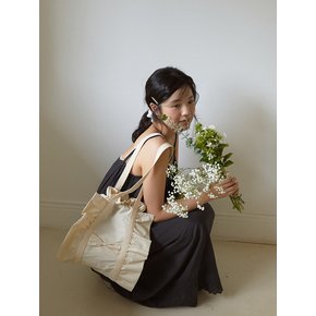 Ruffle drawstring bag_ivory