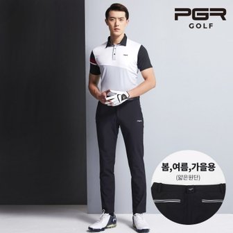 텐바이텐 PGR GP-1078 남성 블랙 골프 바지/남자 지퍼 포인트 바지